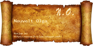 Neuvelt Olga névjegykártya